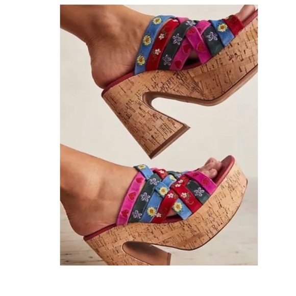 SALE🎈NIB FREE PEOPLE LISBON PLATFORM CORK MULE! - Picture 4 of 5